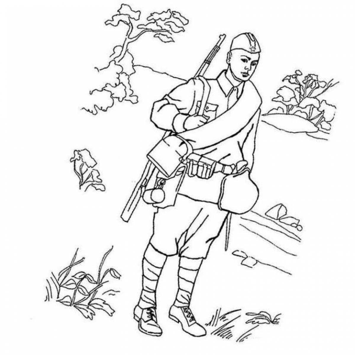 Colorful war coloring page