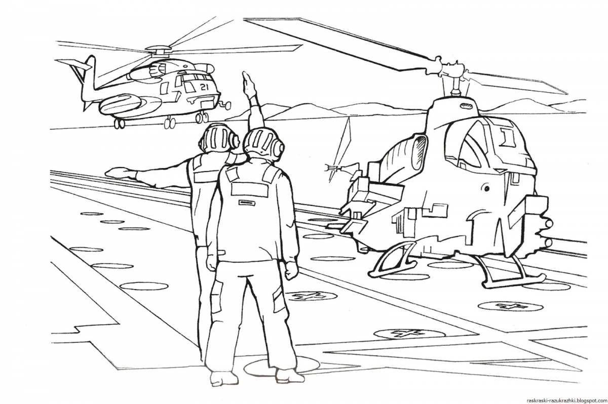 Exciting war coloring page