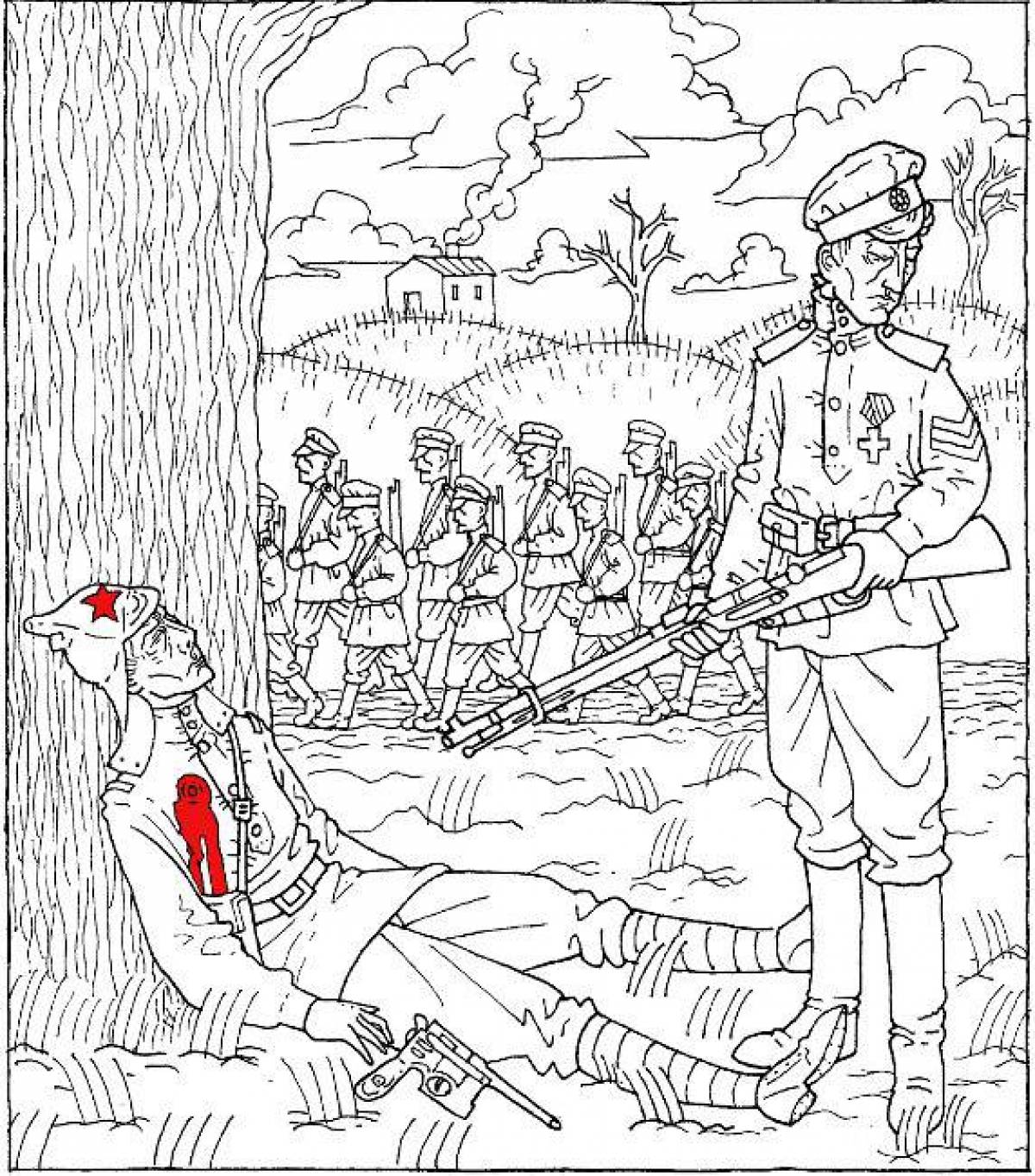 Brilliant war coloring page