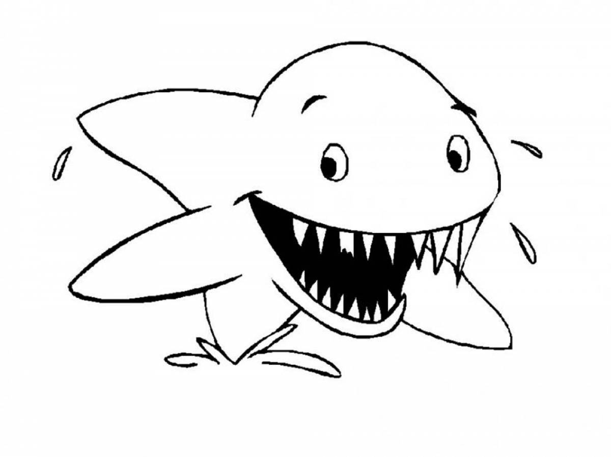 Colorful shark coloring page