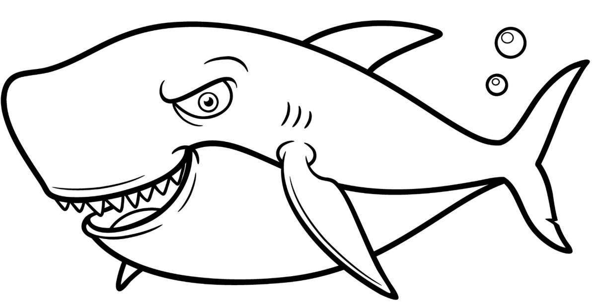 Shark funny coloring book