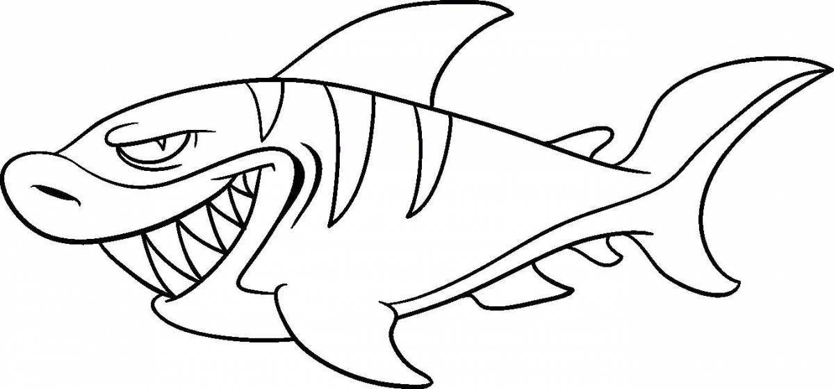 Exciting shark coloring page