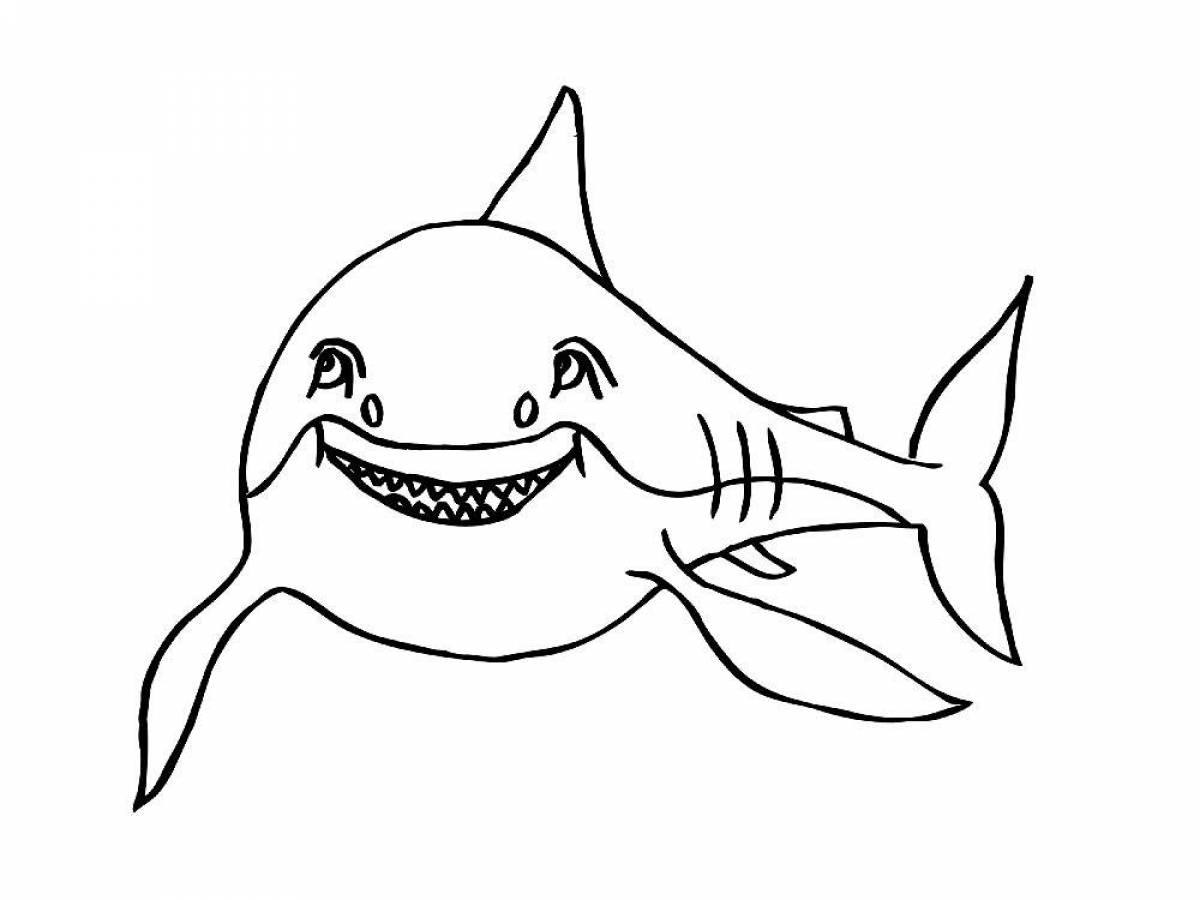 Восхитительная страница раскраски акулы