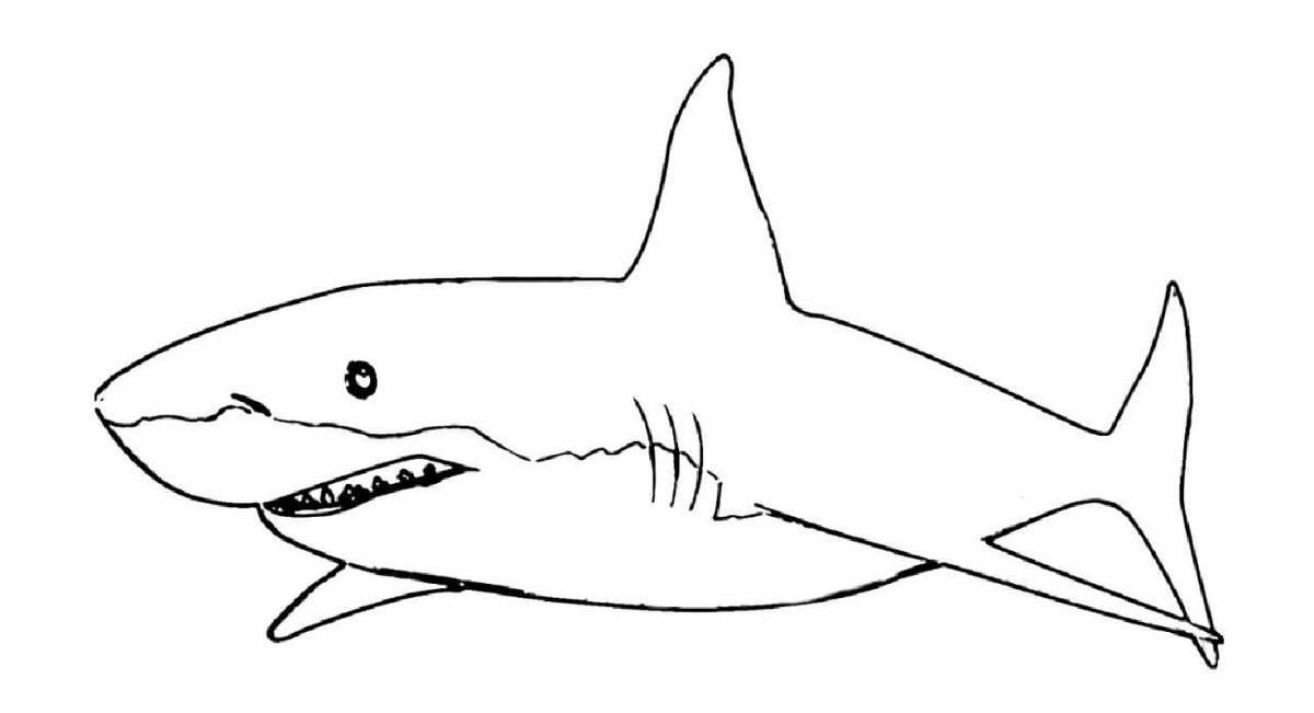 Fabulous little shark coloring page