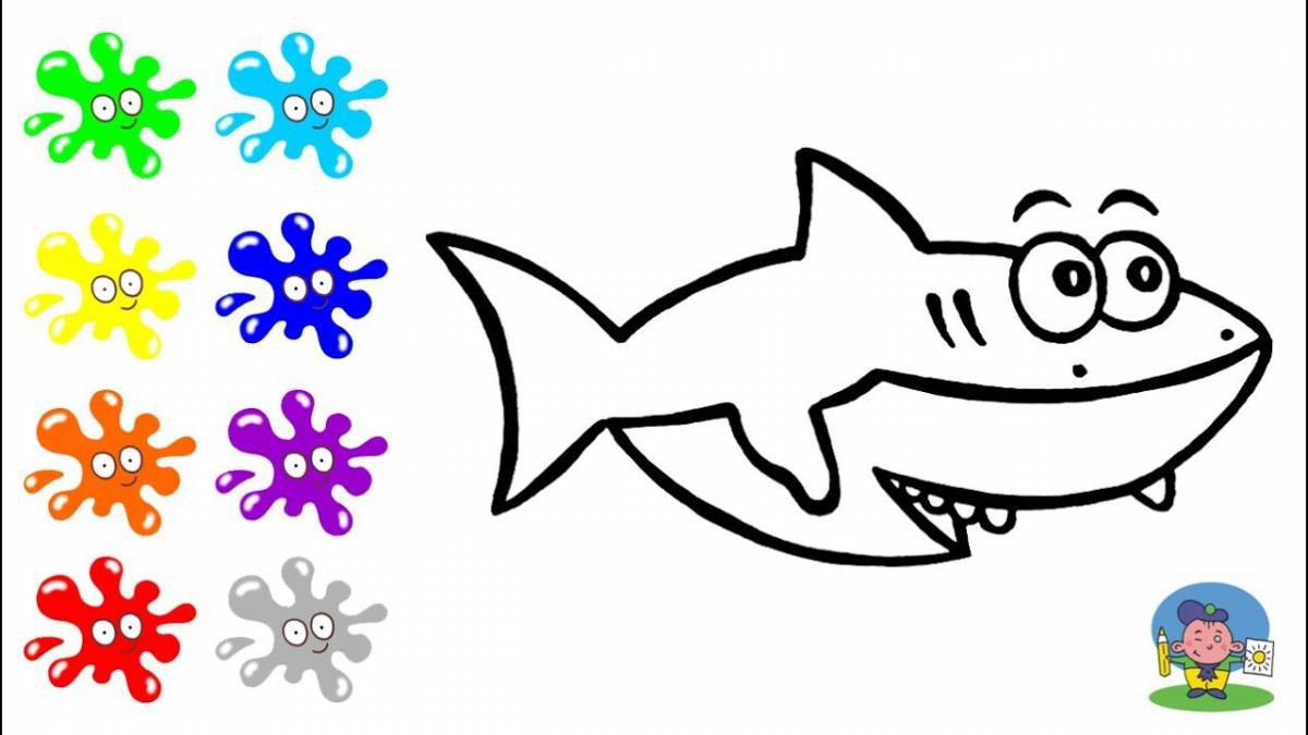 Awesome shark coloring page