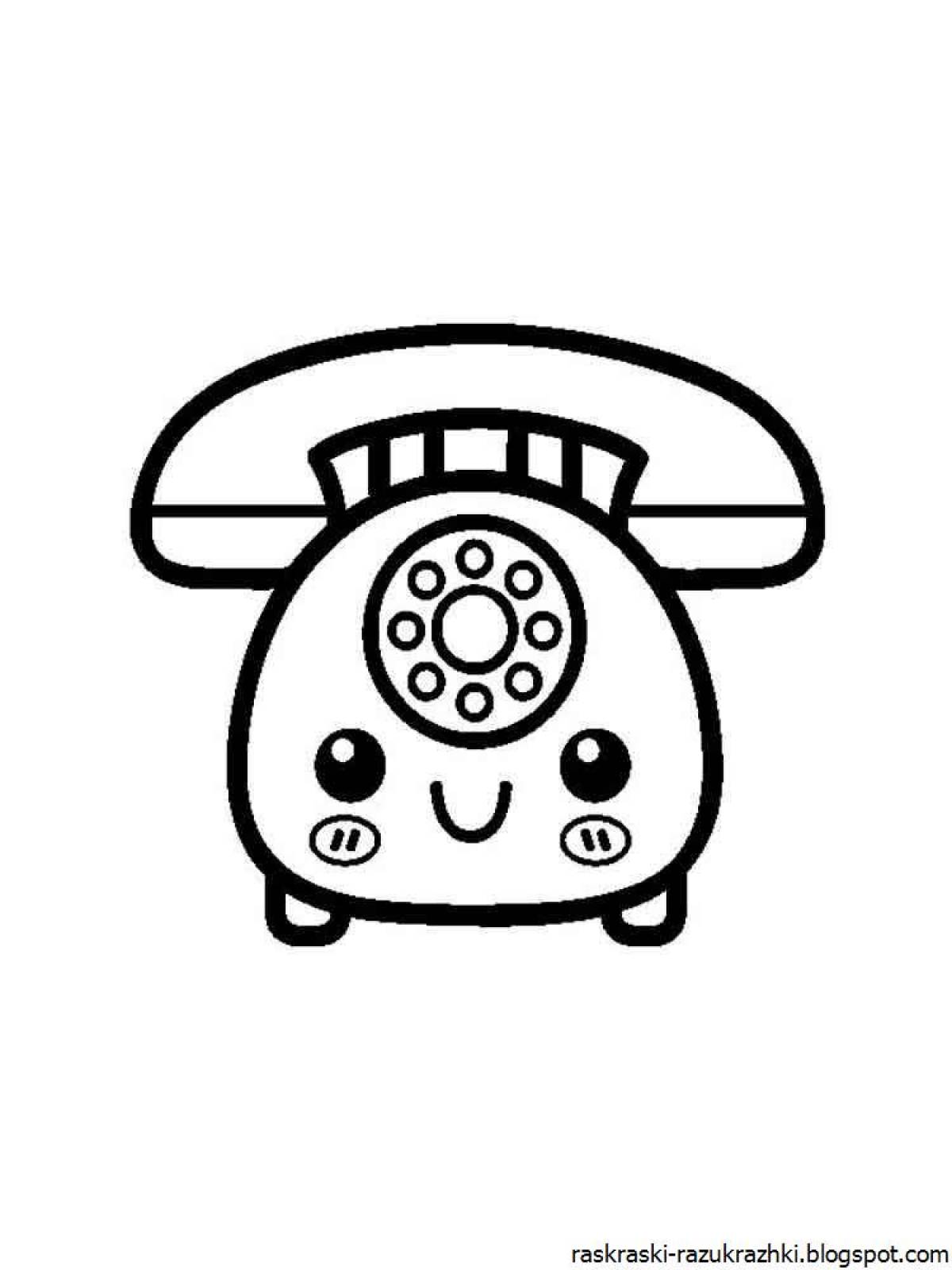 Junior phone playful coloring page