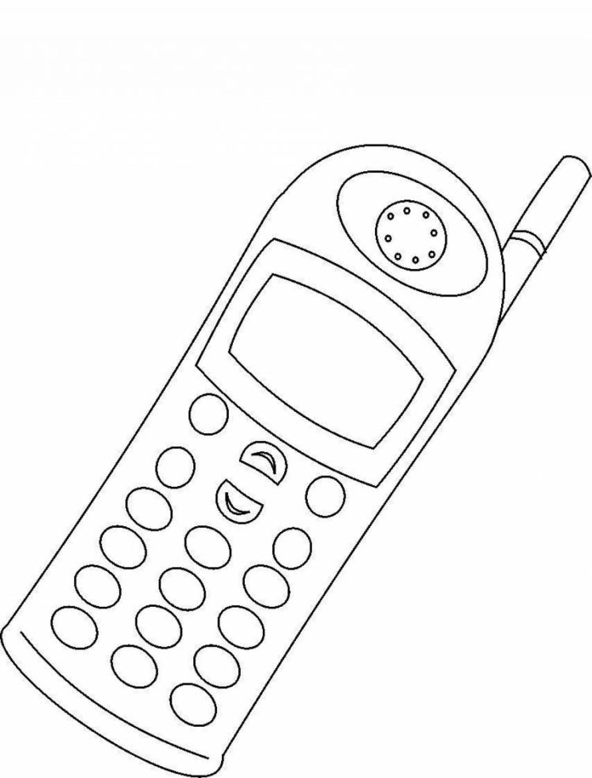 Adorable phone coloring book for kids