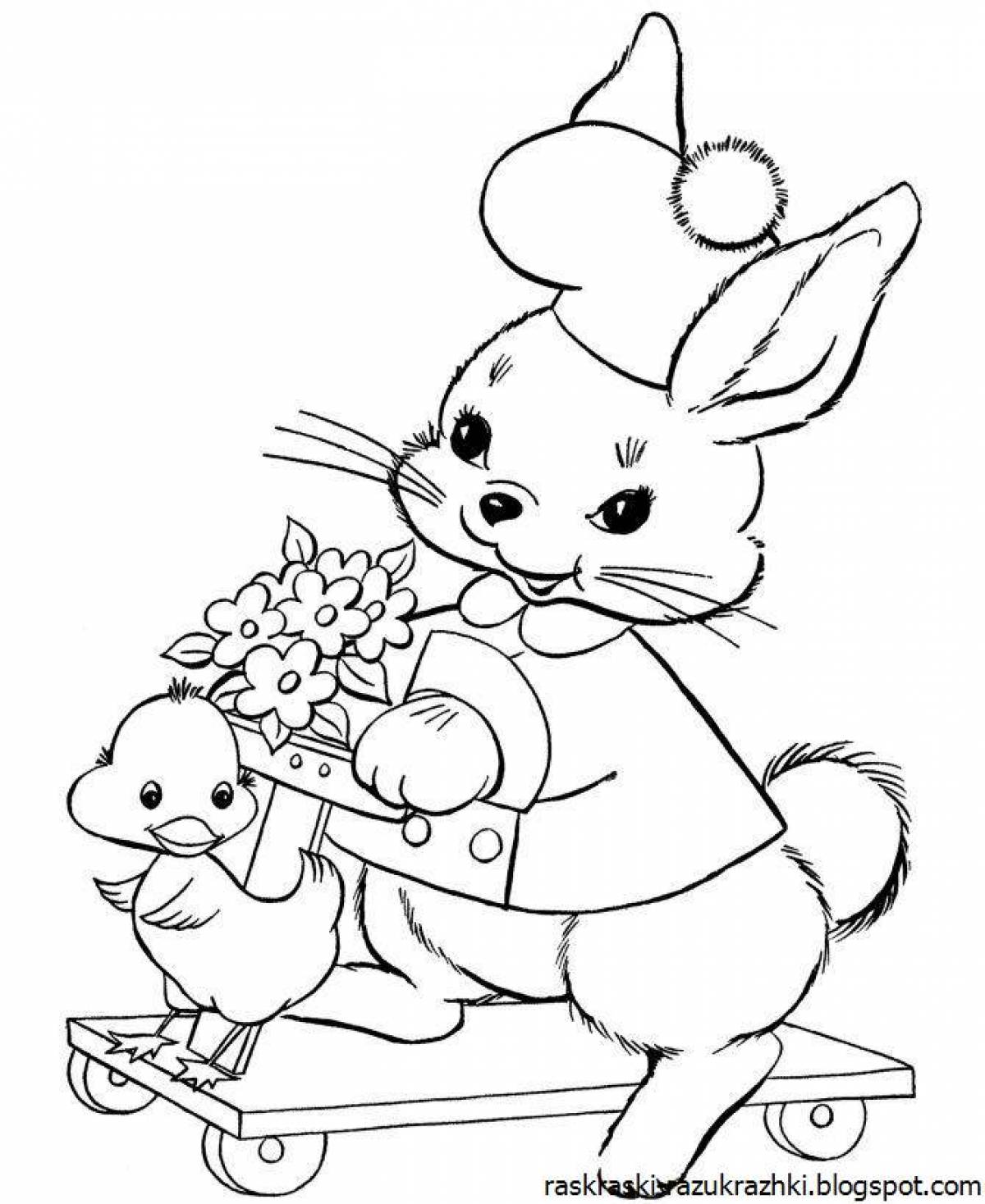Christmas bunny glamor coloring book