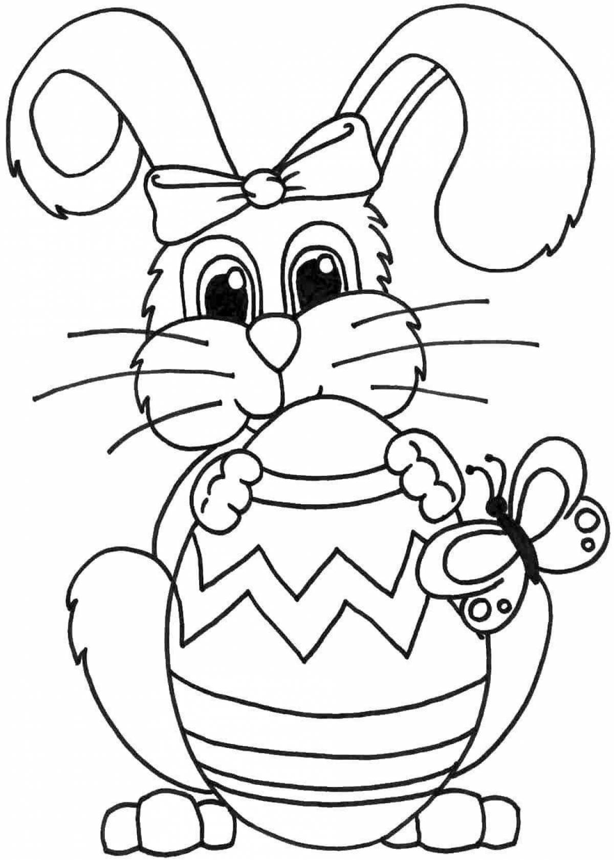 Exciting coloring book christmas bunny
