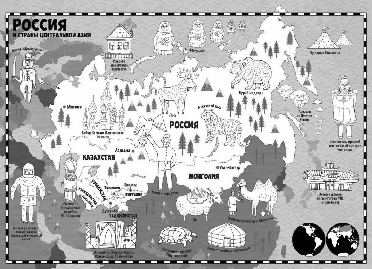 Charming alluring map of russia