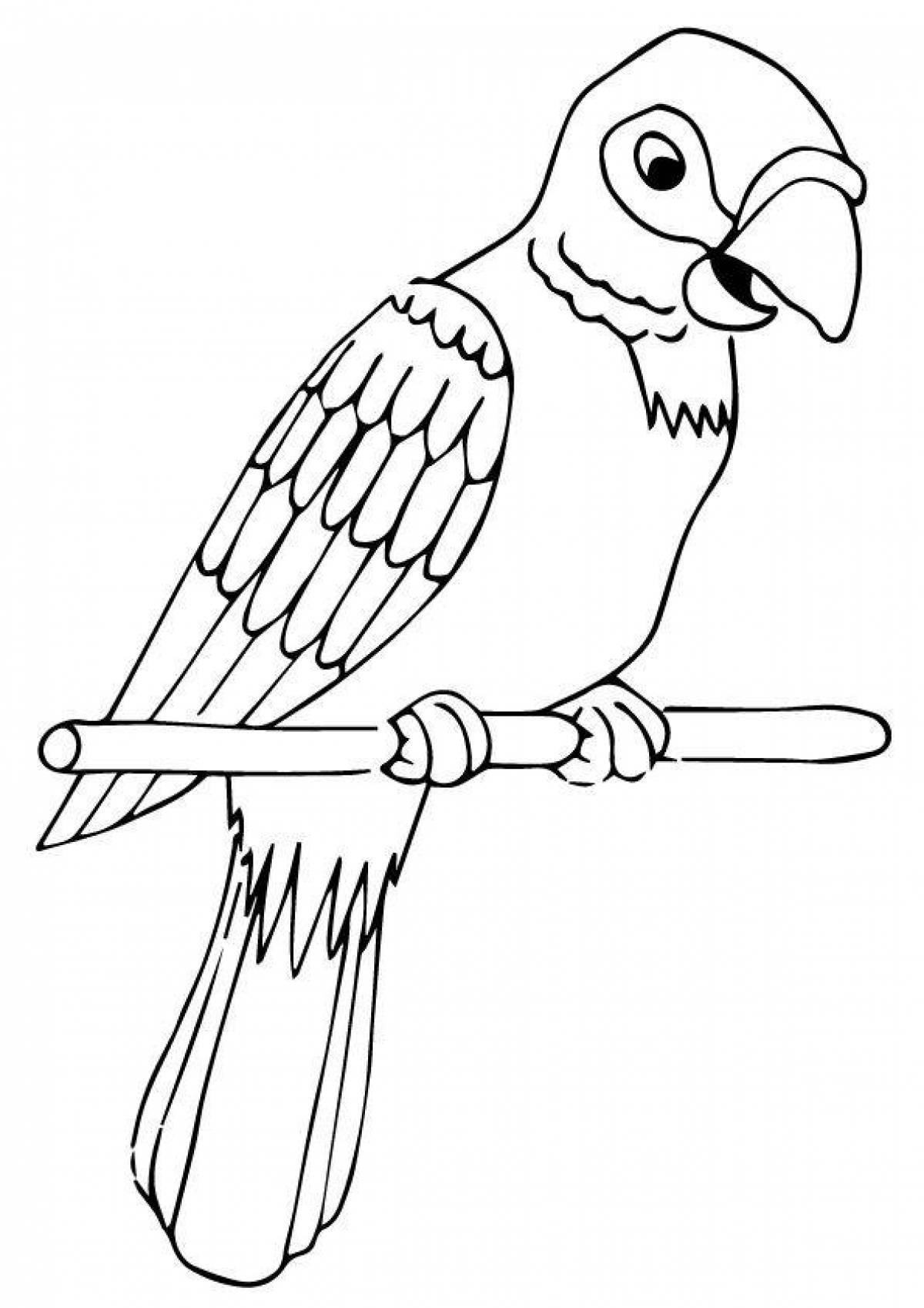 Playful parrot coloring page for kids