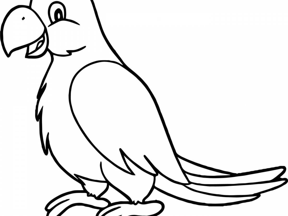 Cute parrot coloring pages for kids