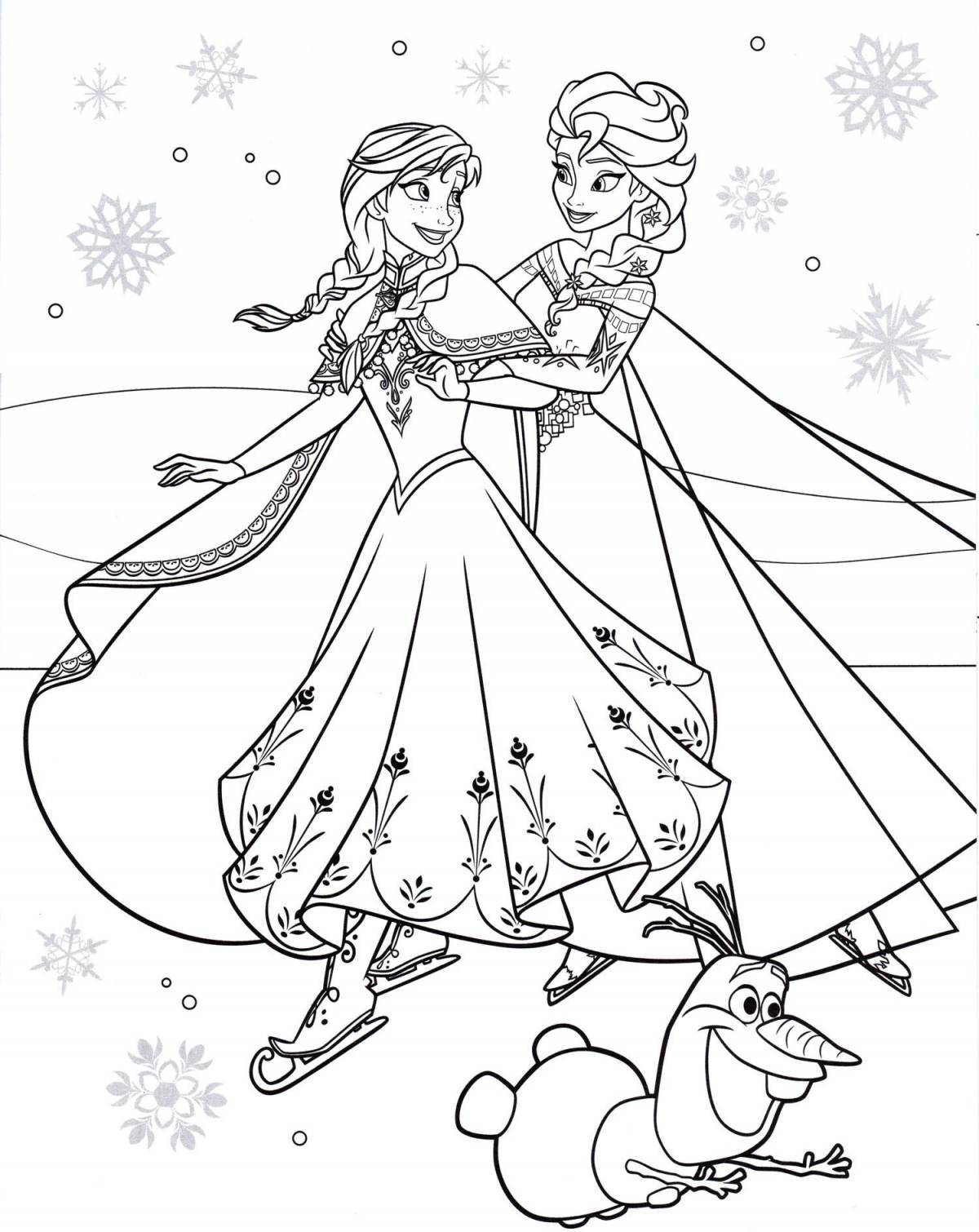 Beautiful coloring book cold heart