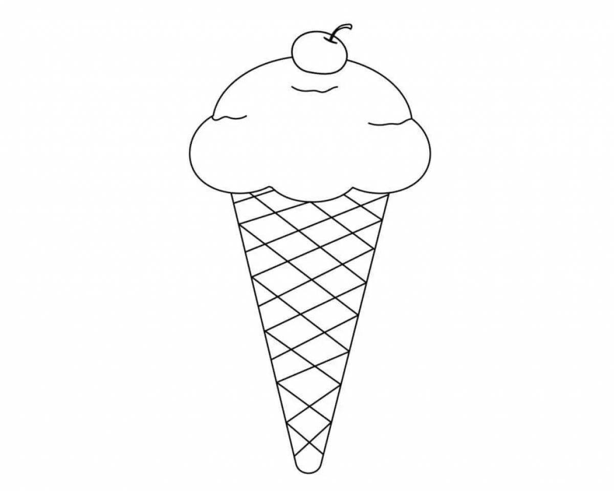 Красочная страница раскраски мороженого для детей