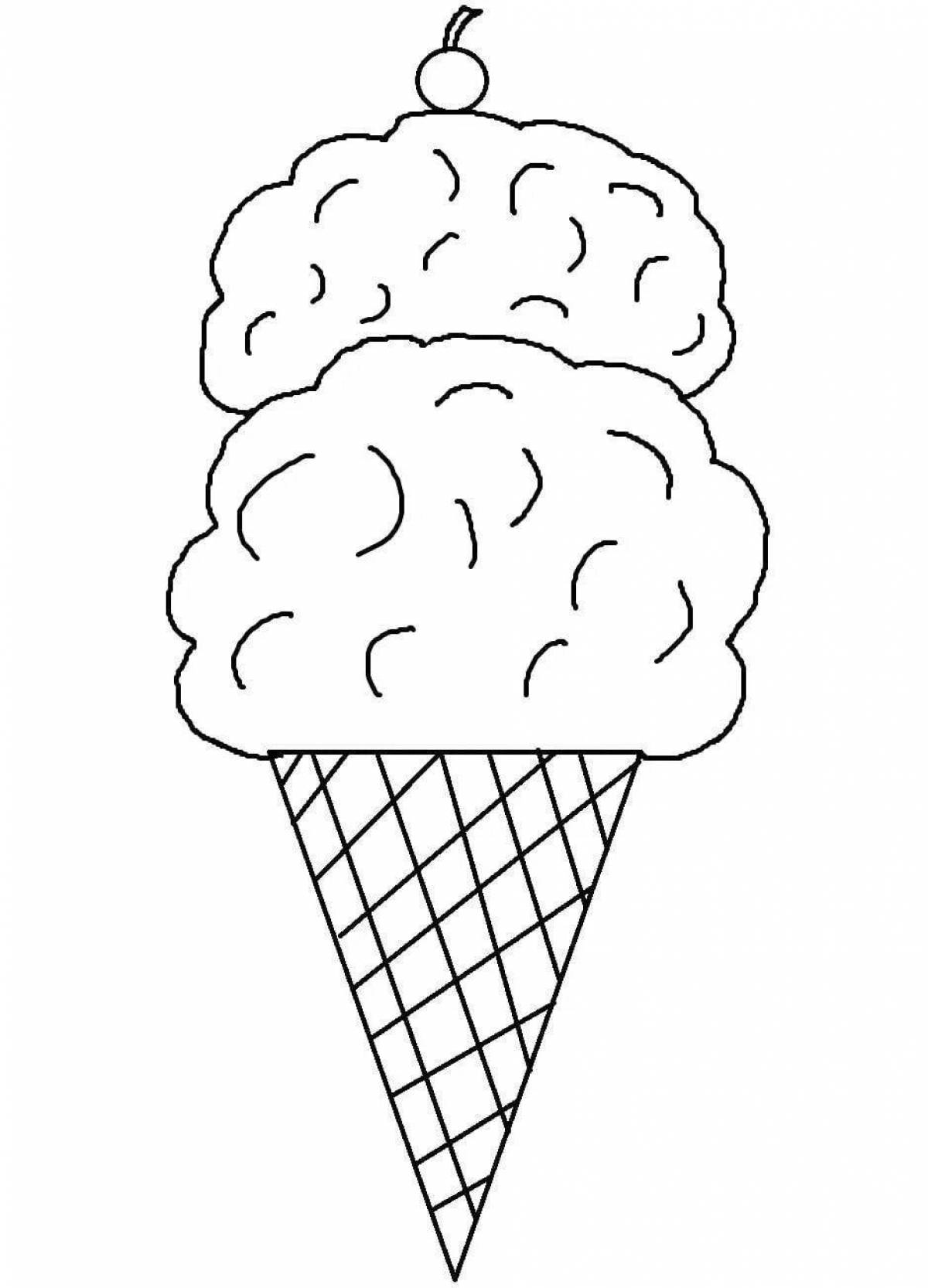 Coloring book happy ice cream for kids