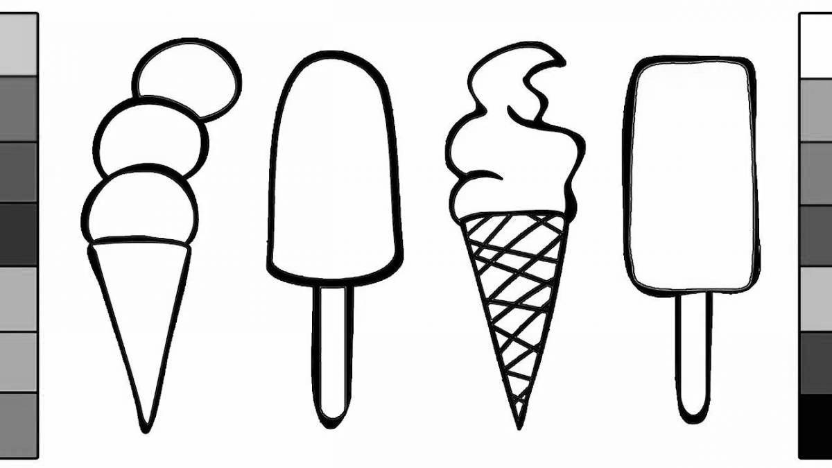 Fabulous ice cream coloring page for kids