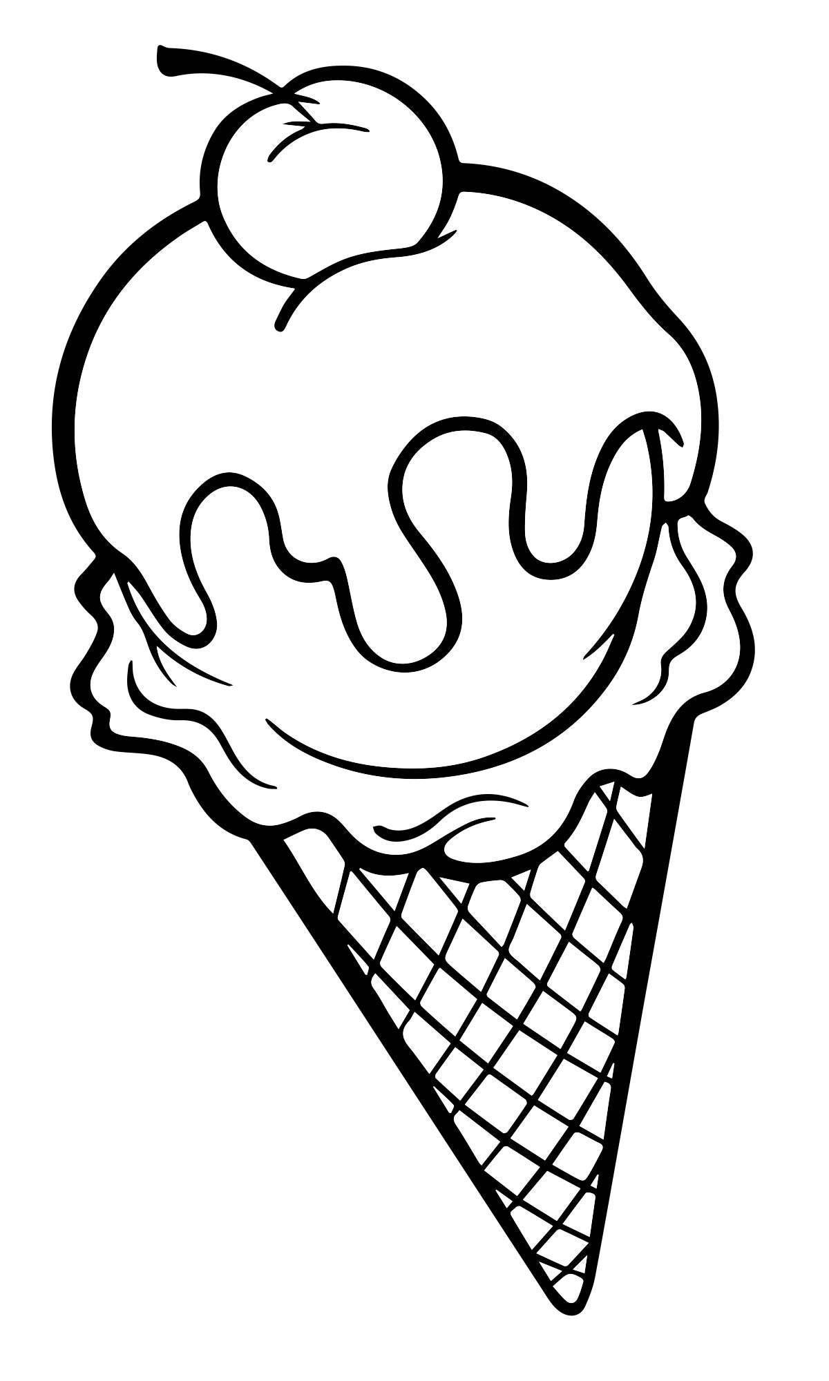 Magic ice cream coloring page for kids