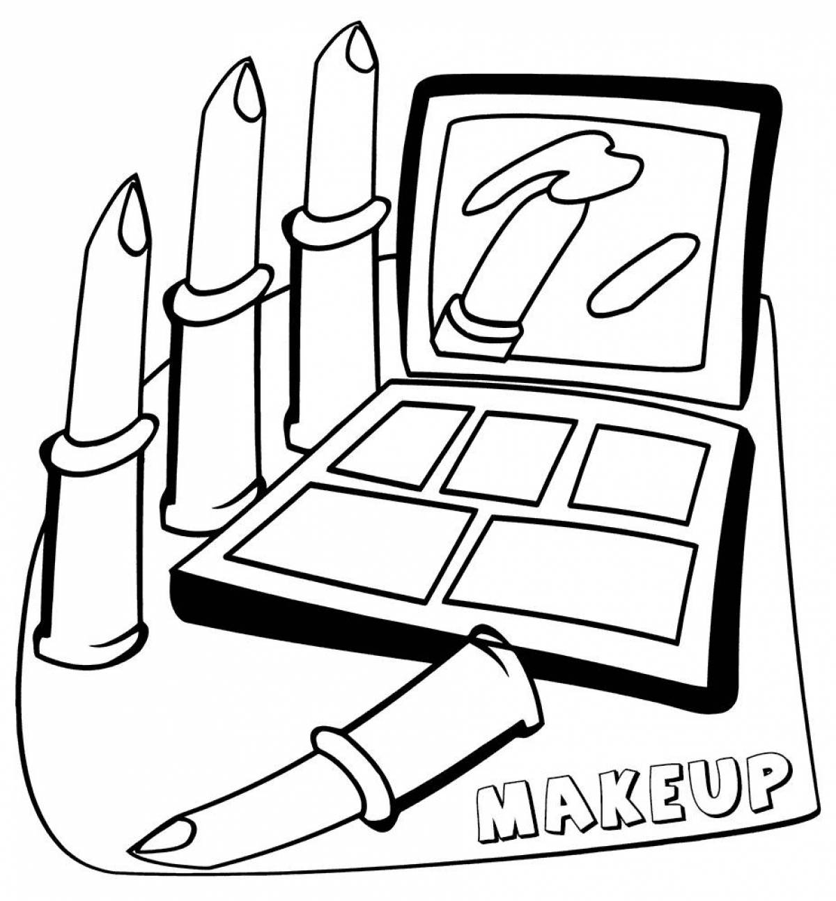 Glitter cosmetics coloring page