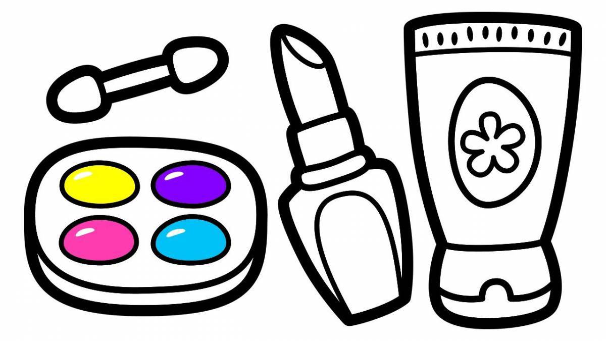 Sparkling cosmetics coloring page