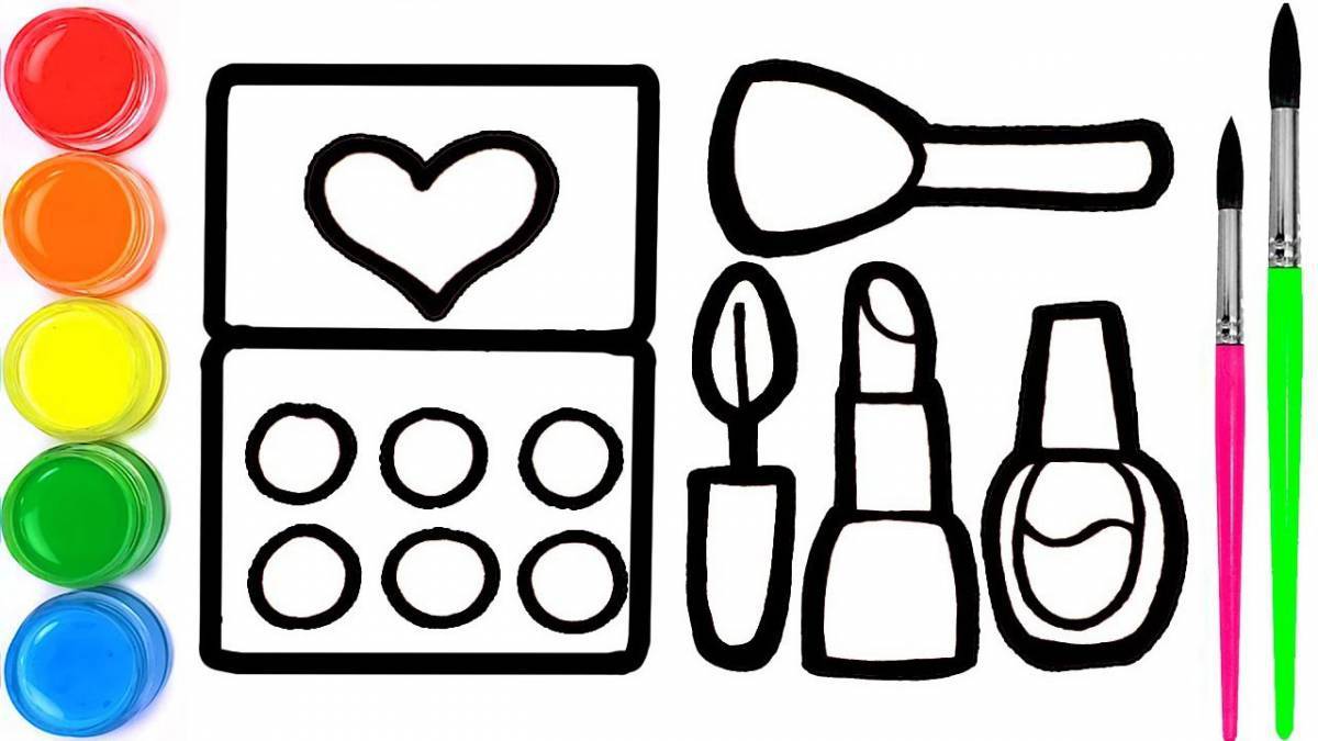 Coloring page exquisite cosmetics