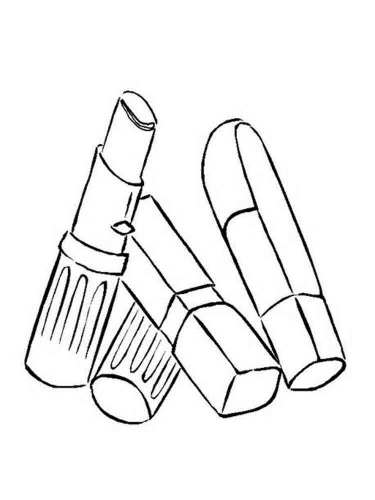 Coloring page glamor cosmetics