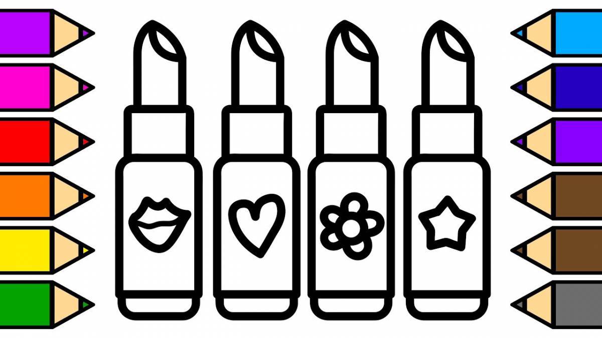 Coloring page fancy cosmetics