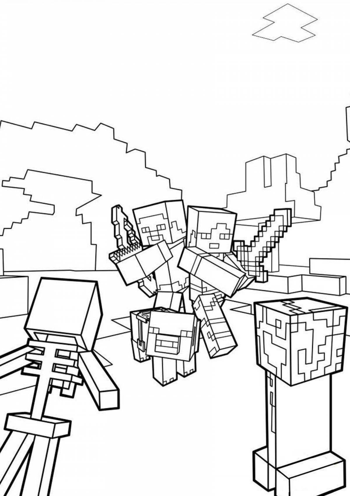 Colour Crazy Minecraft Coloring Pages