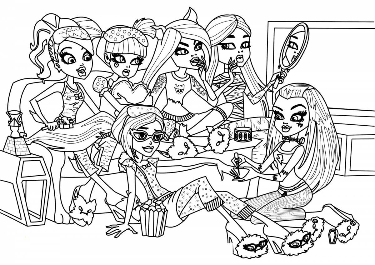Colorful monster high coloring page