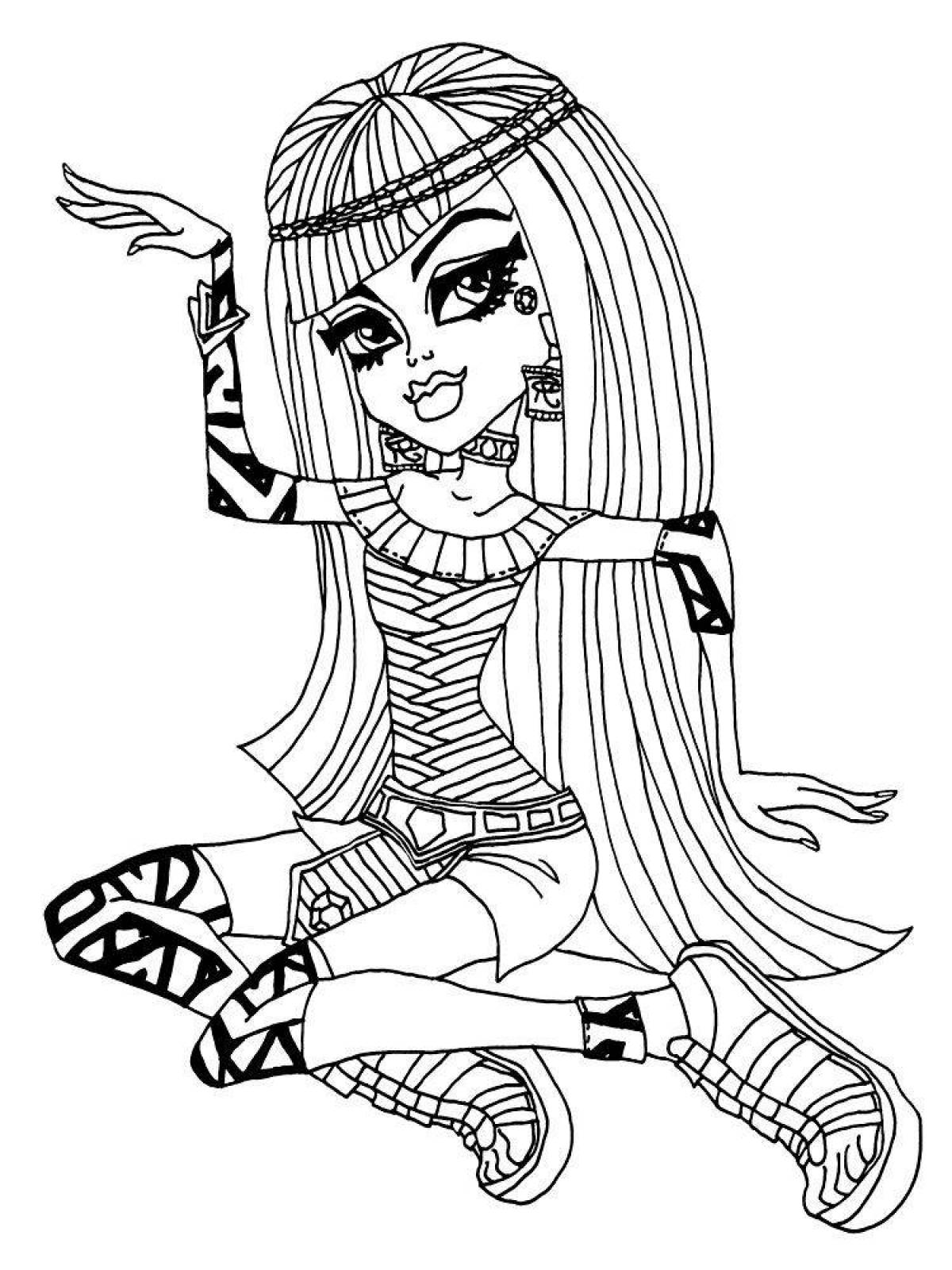 Adorable monster high coloring page