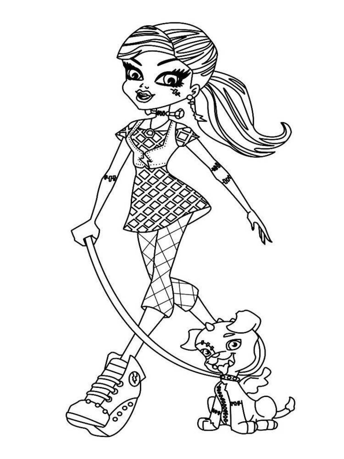 Joyful monster high coloring page