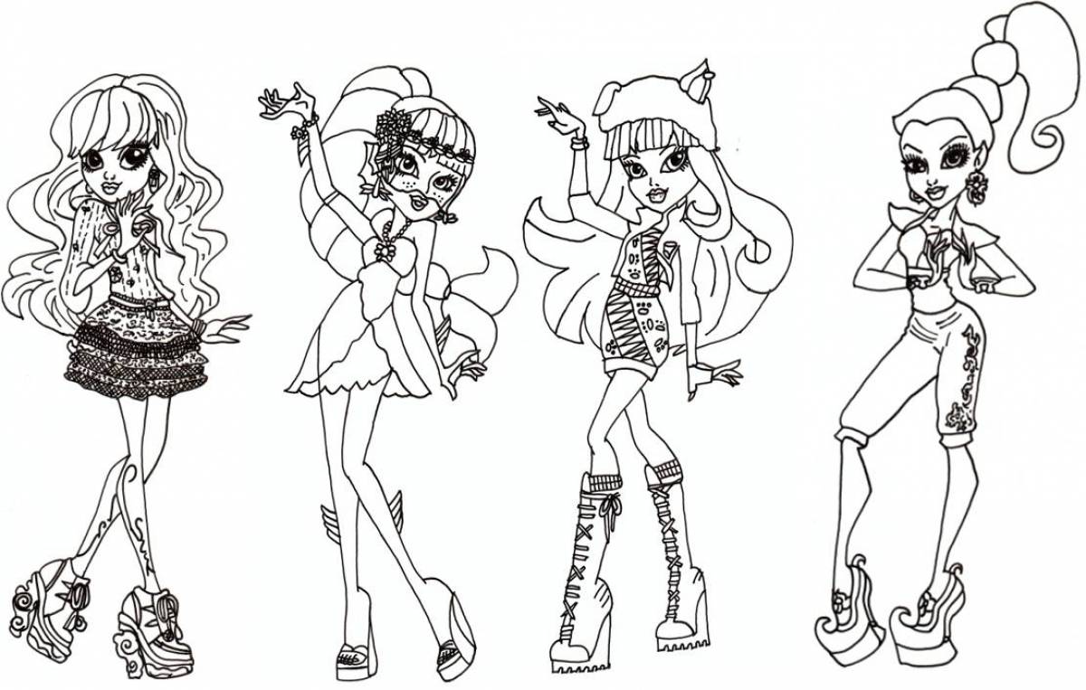 Sweet monster high coloring page