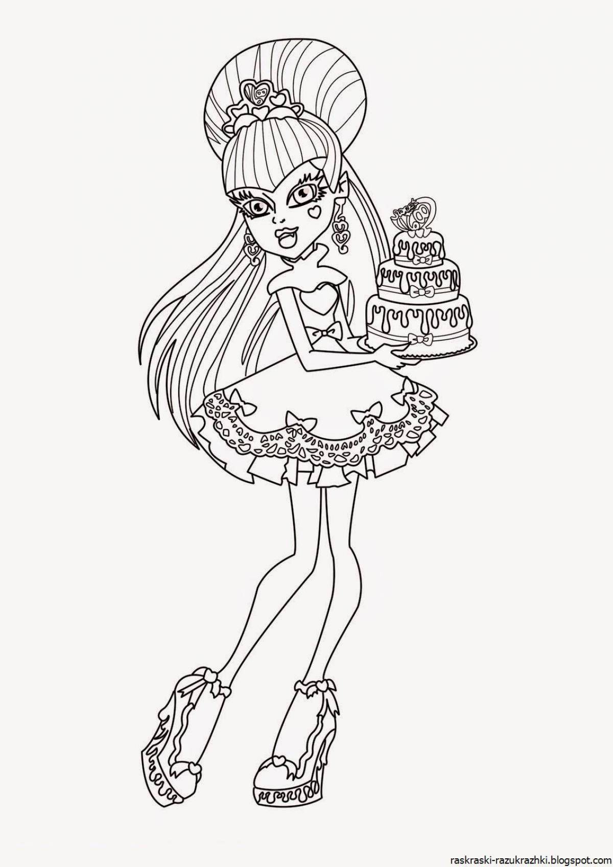 Hip monster high coloring page