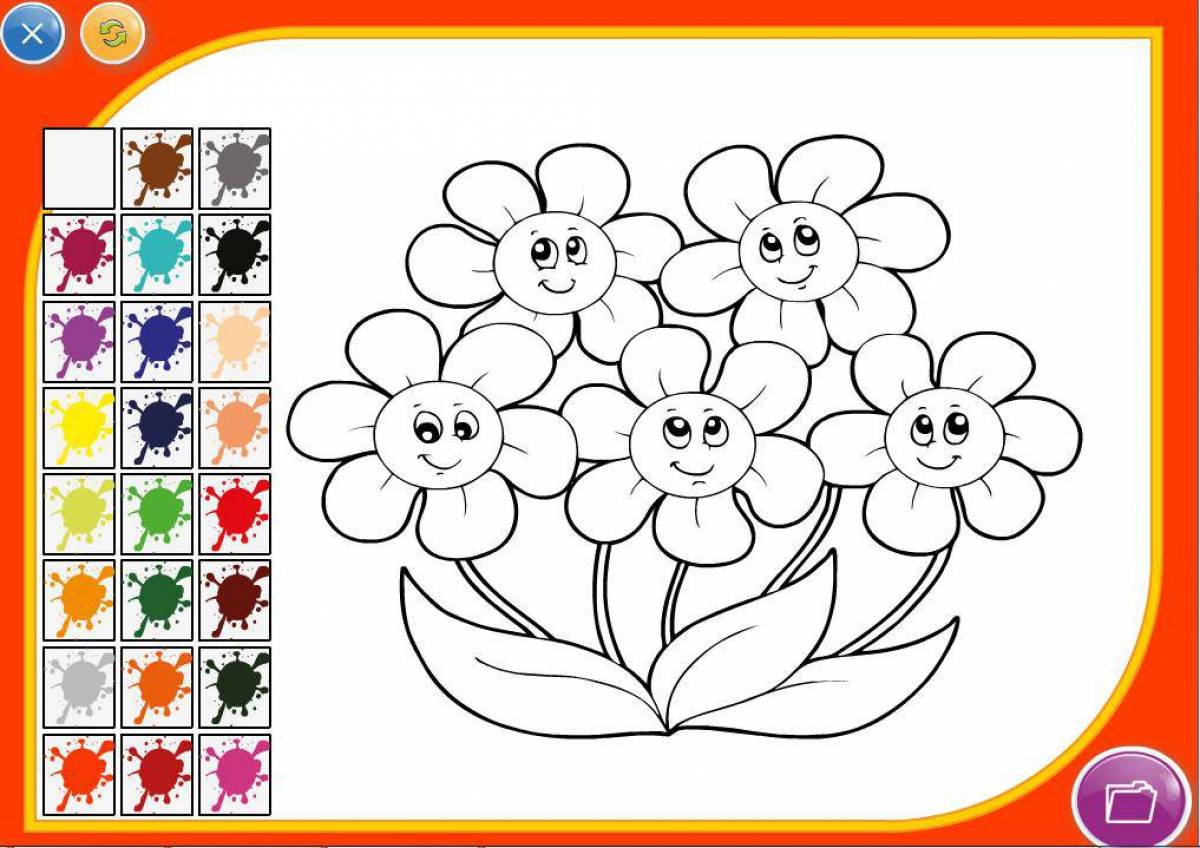 Playful coloring flowers for heroes