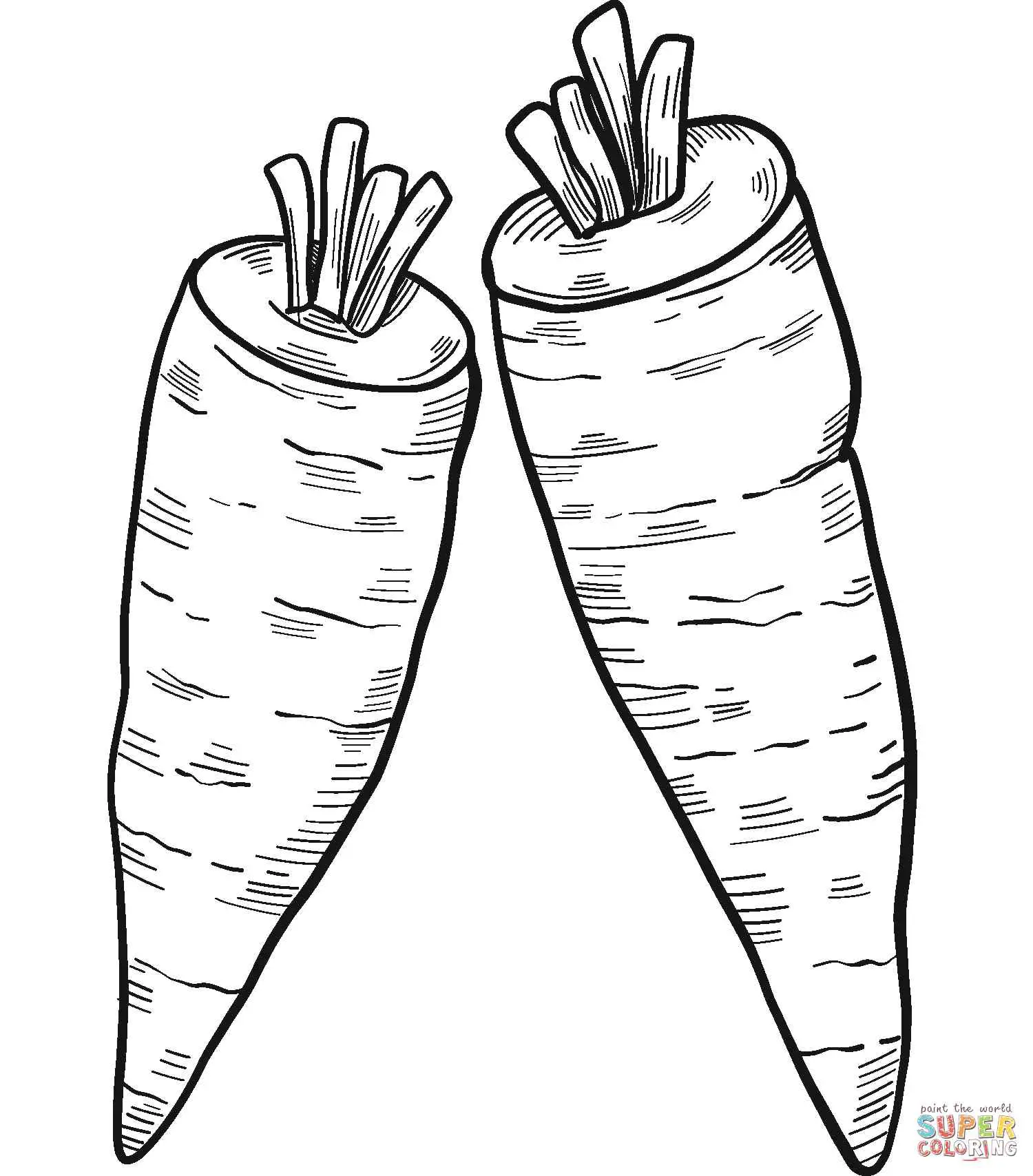 Animated carrot coloring page