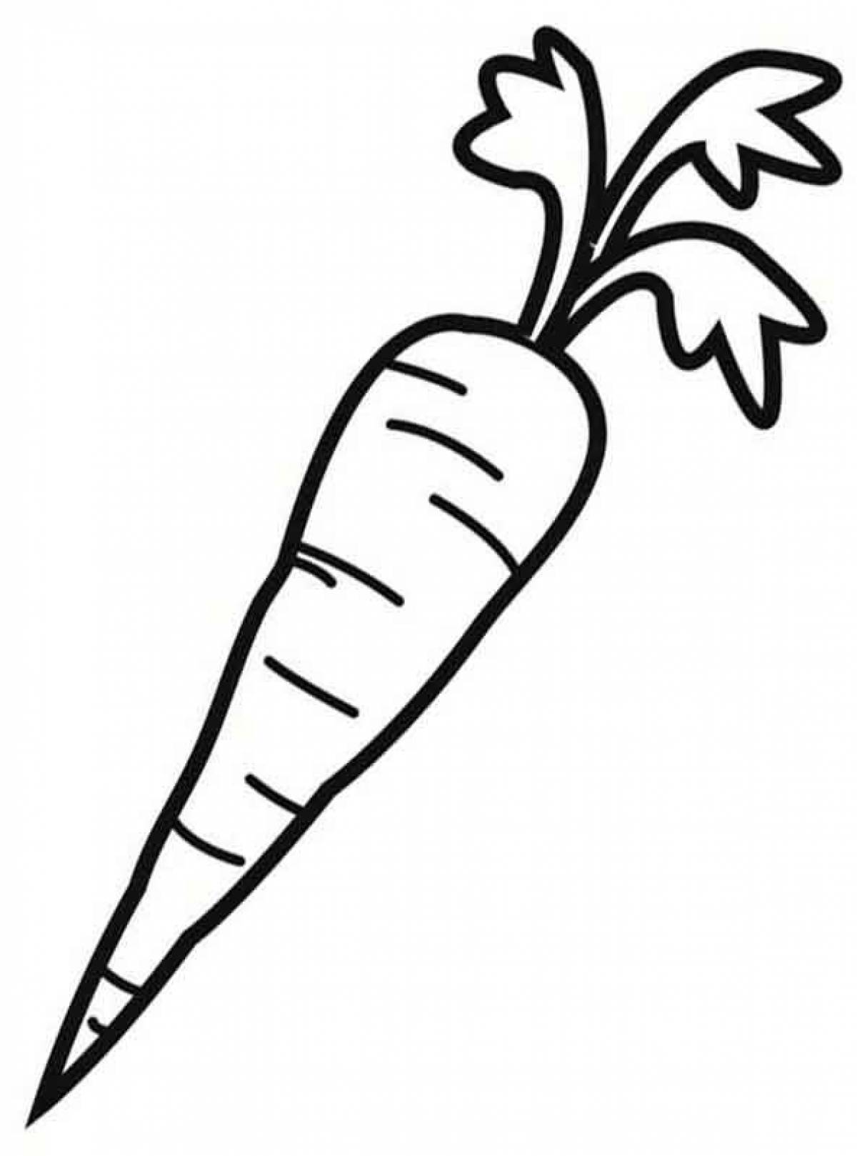 Морковь раскраска для малышей