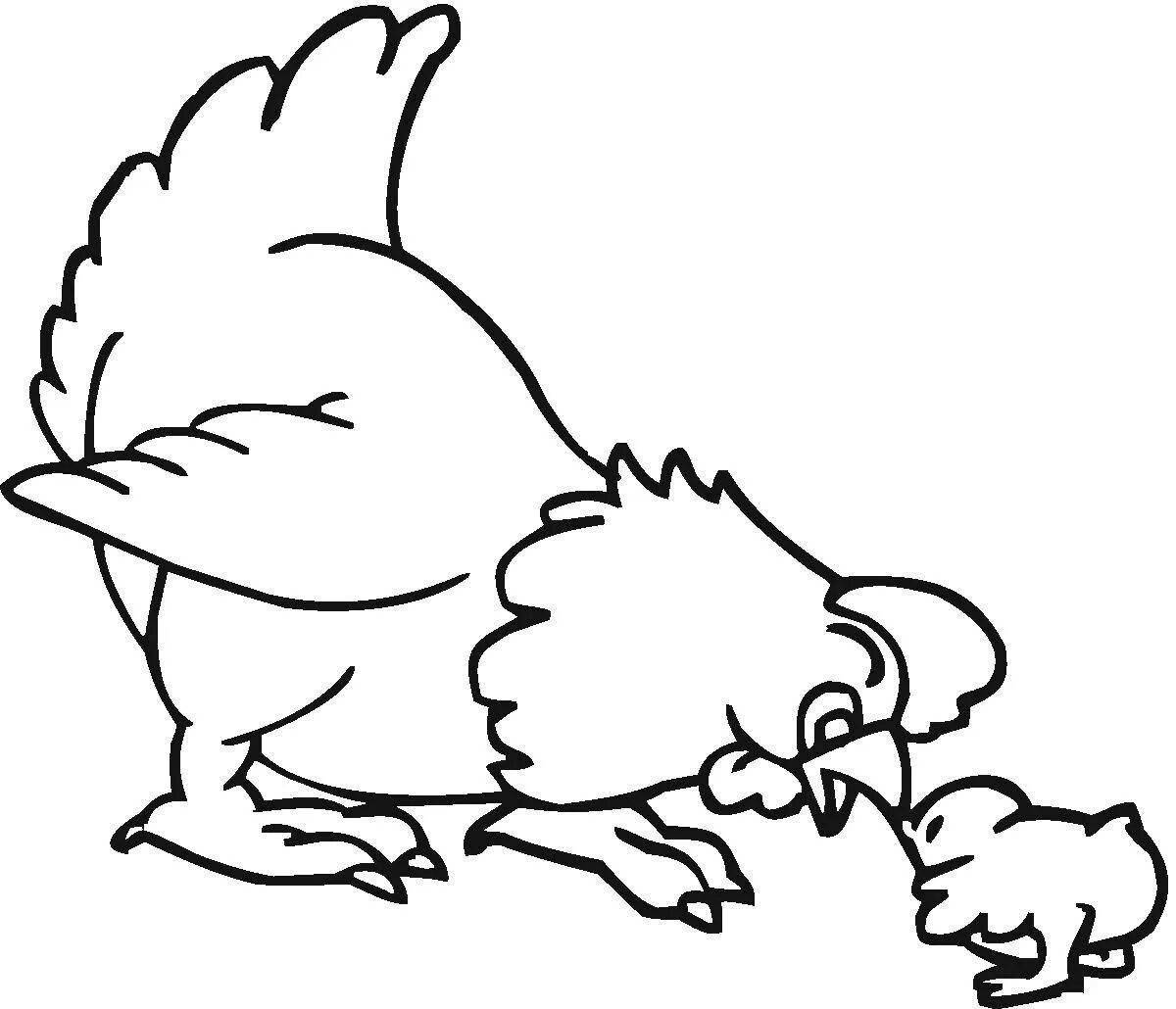 Rampant chickens coloring page