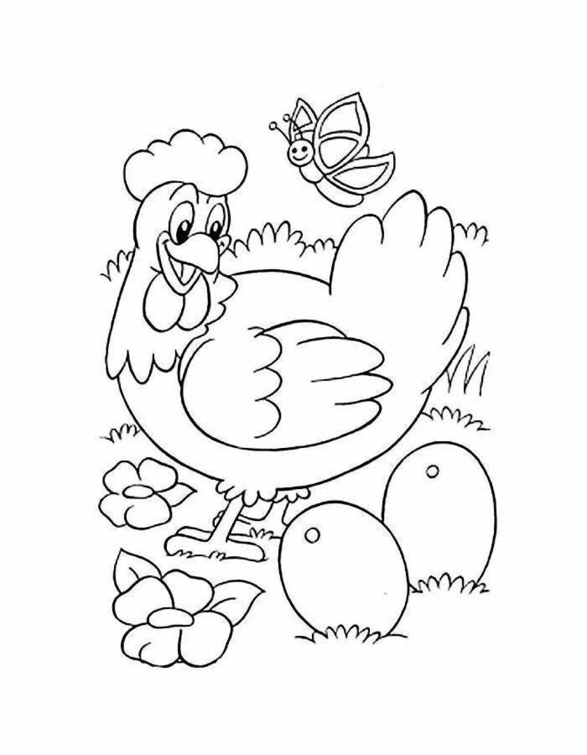 Royal chicken coloring page