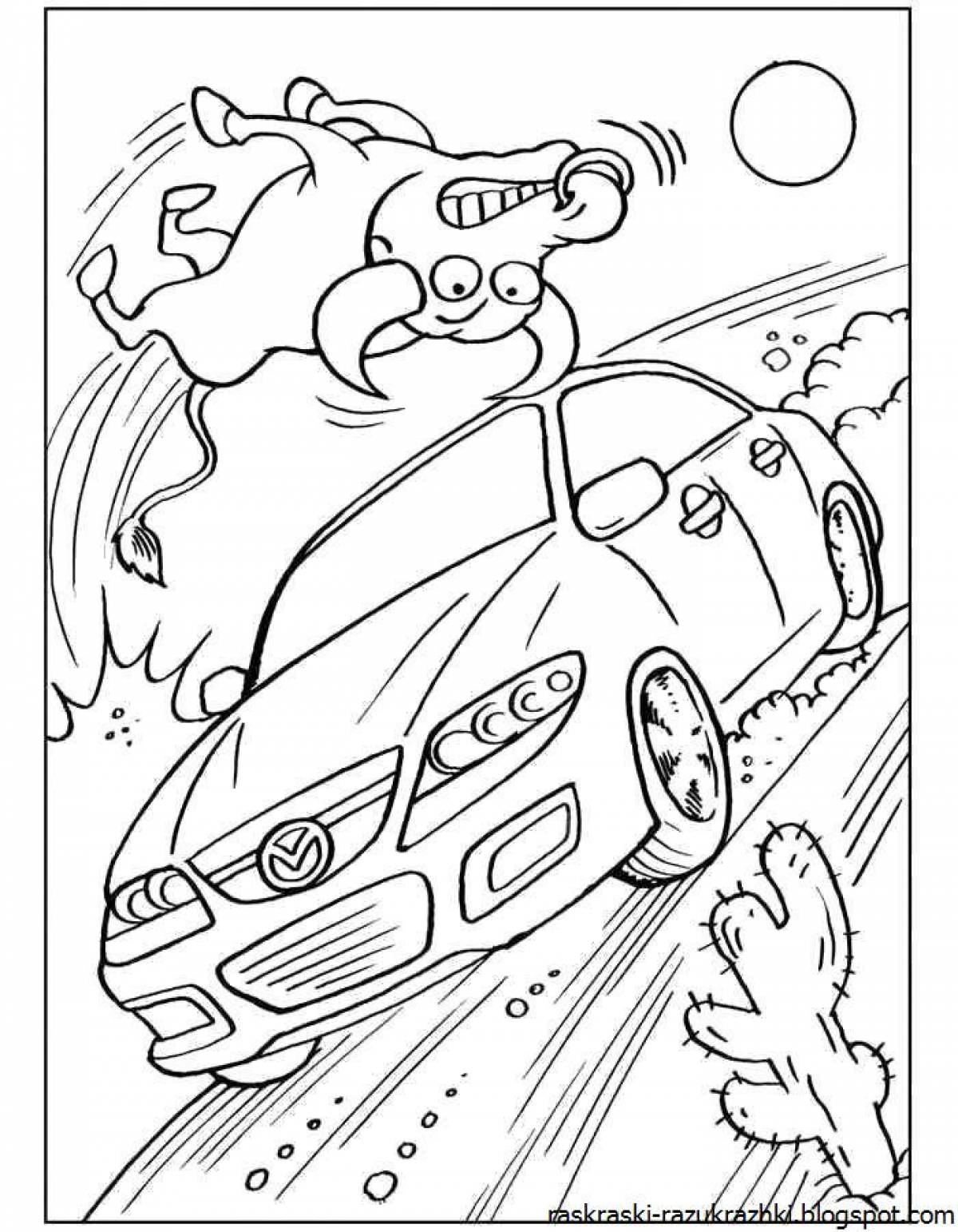 Exciting car coloring pages for boys 6-7 years old