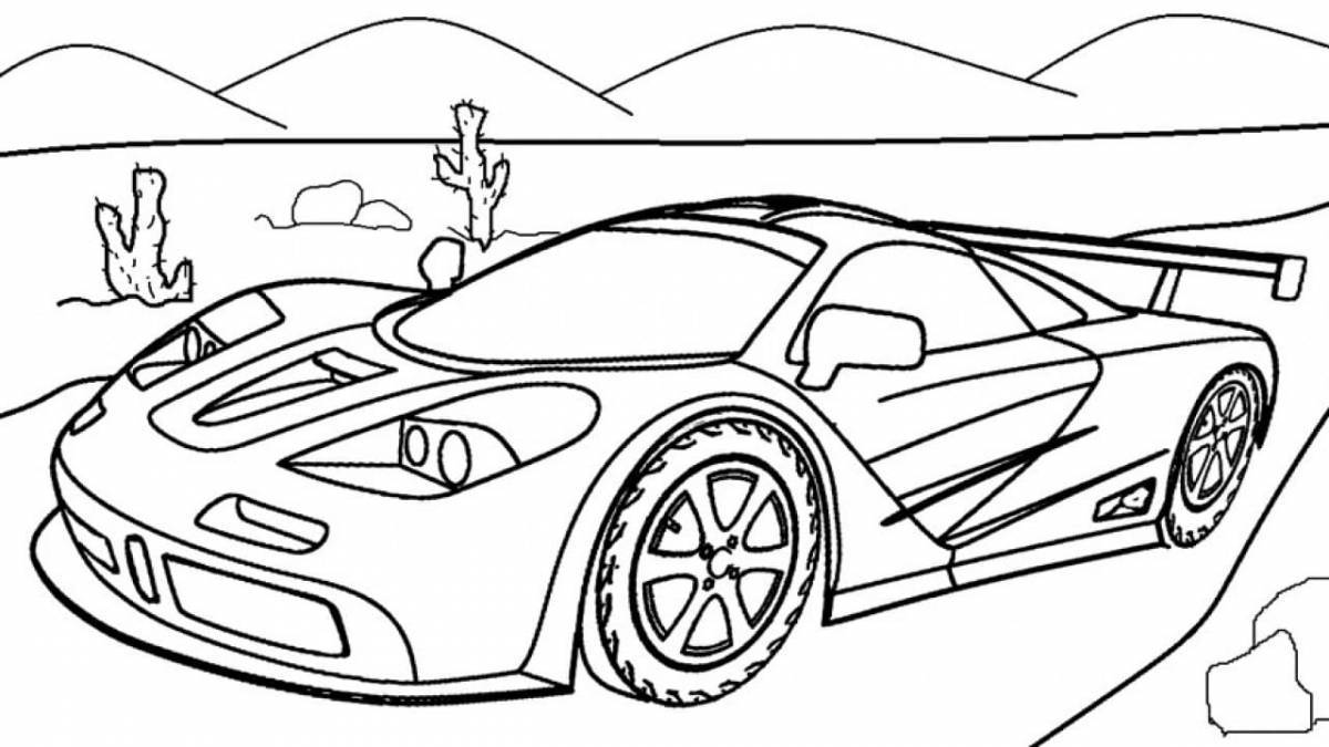 Coloring pages bold cars for boys 6-7 years old