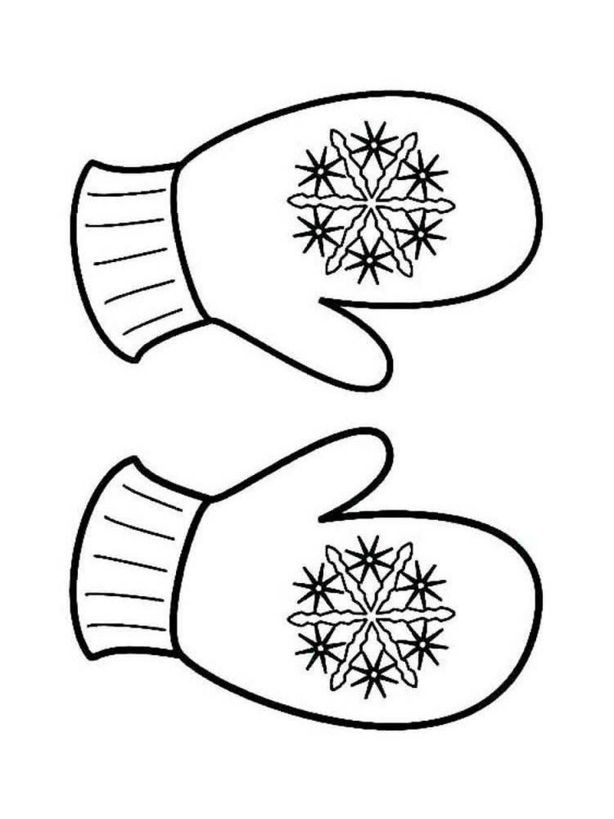 Sparkly mittens coloring for juniors