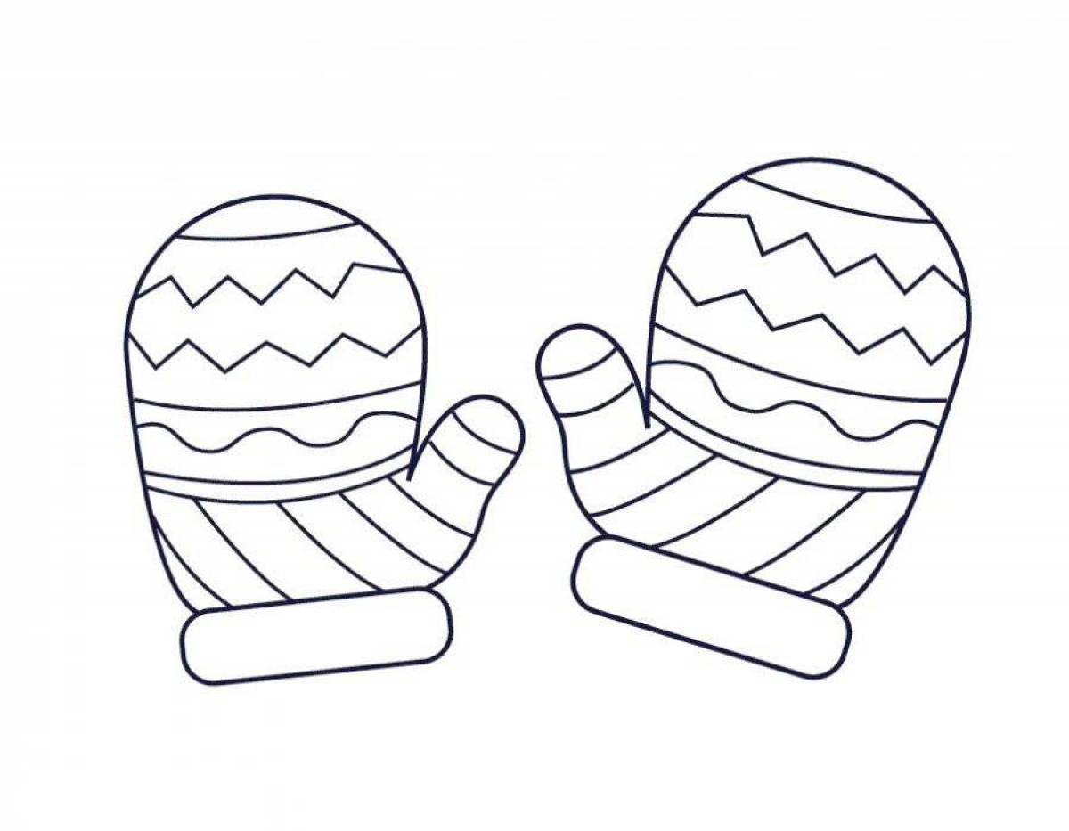 Coloring page dazzling mittens for babies