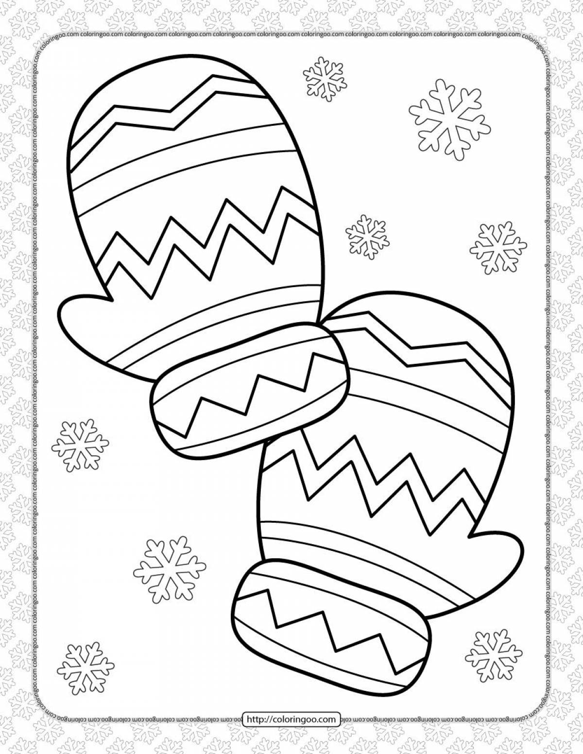 Great mitten coloring for kids