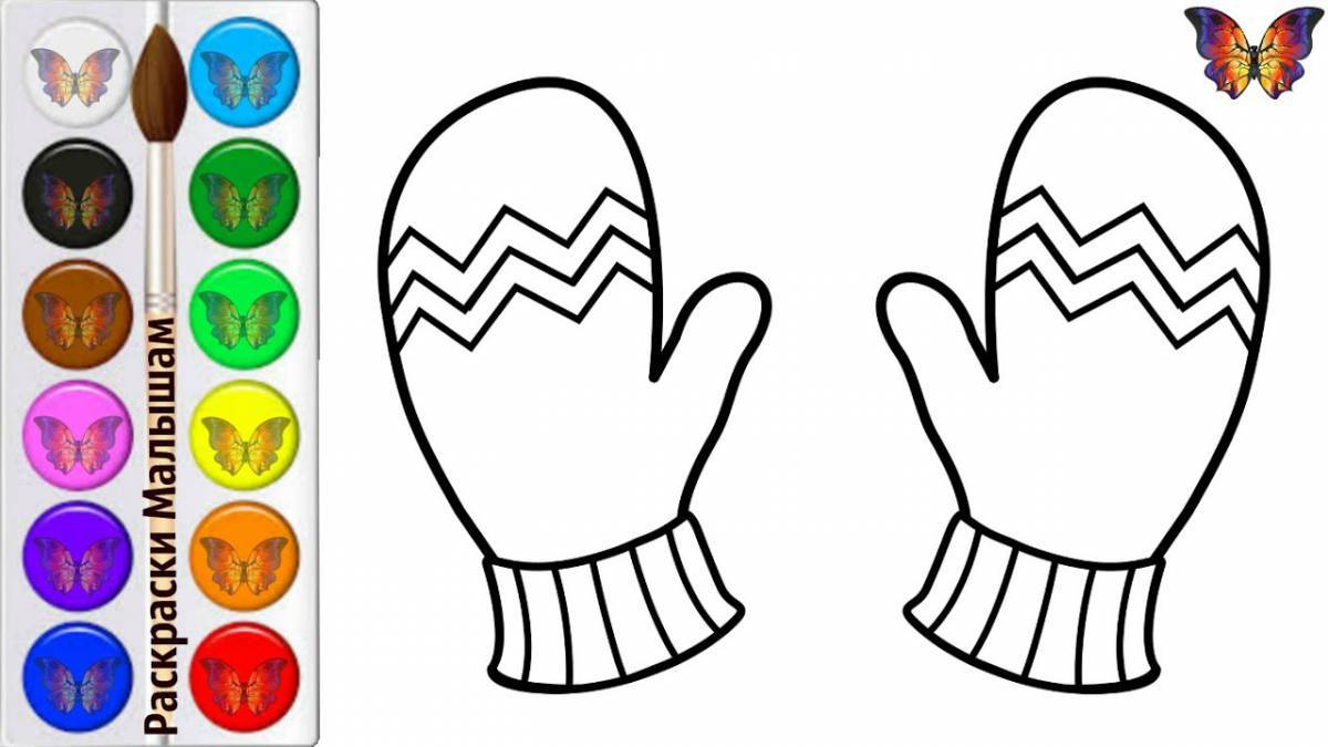 Outstanding mitten coloring for toddlers