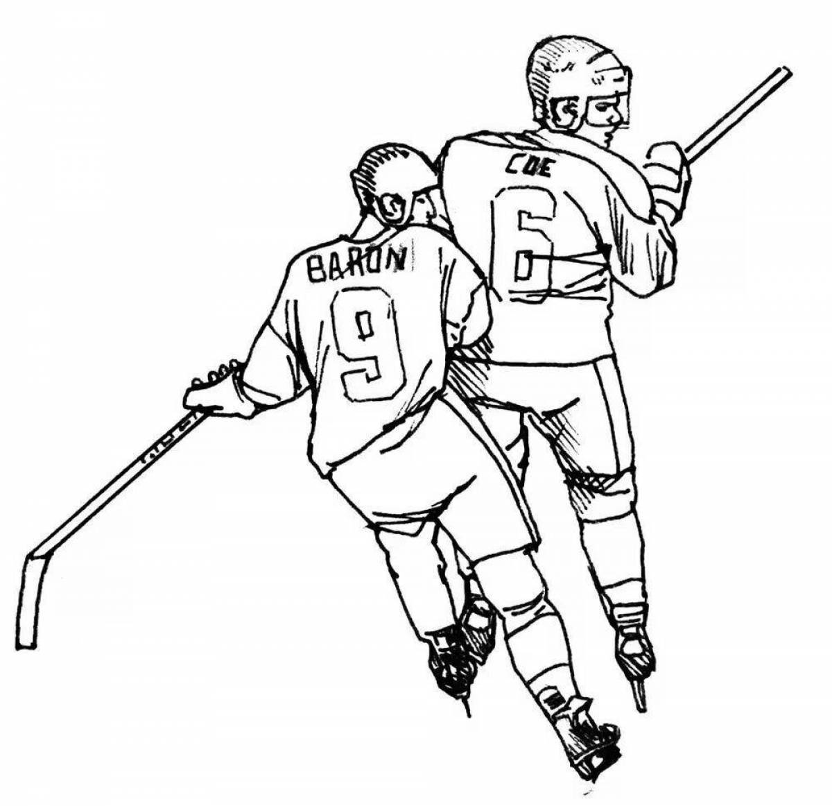 Colorful hockey coloring book