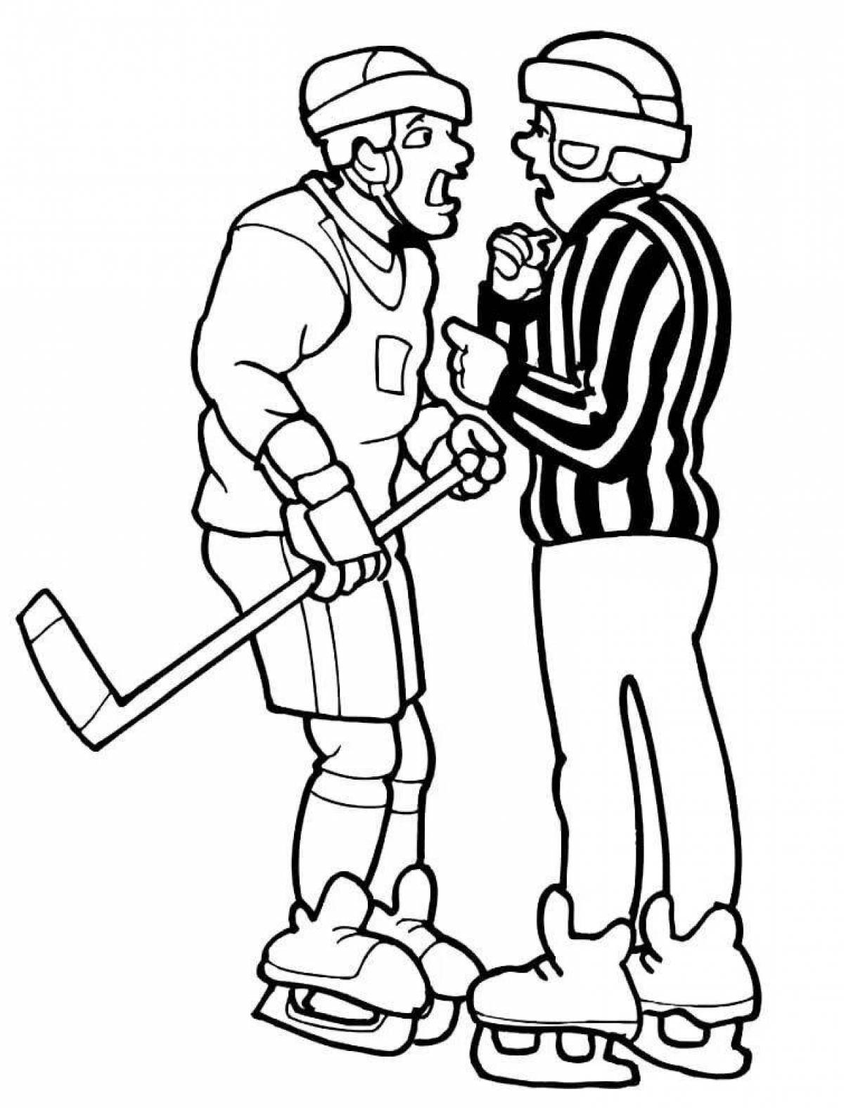 Lovely hockey coloring page