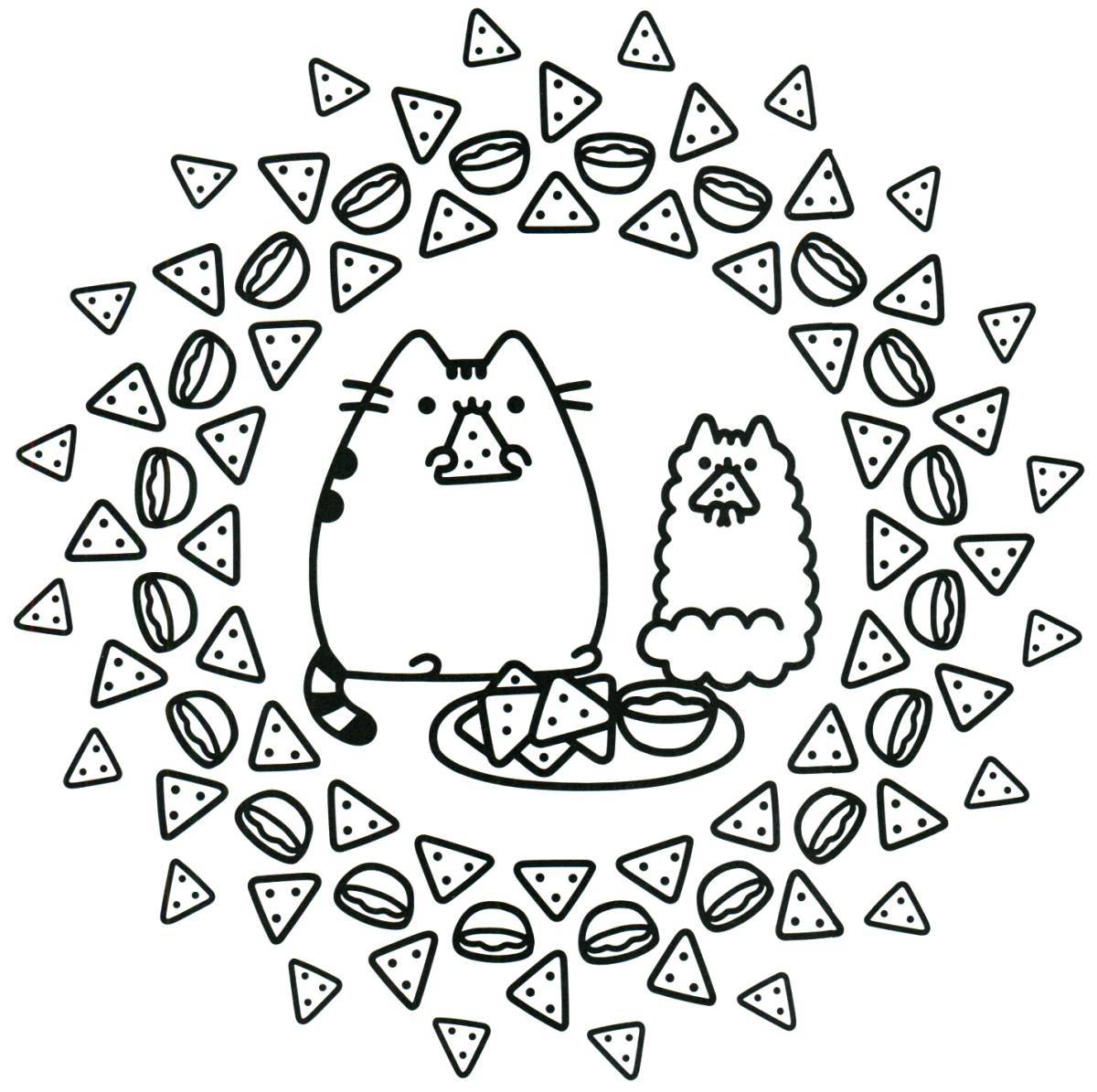 Coloured sparkling fluffy coloring pages