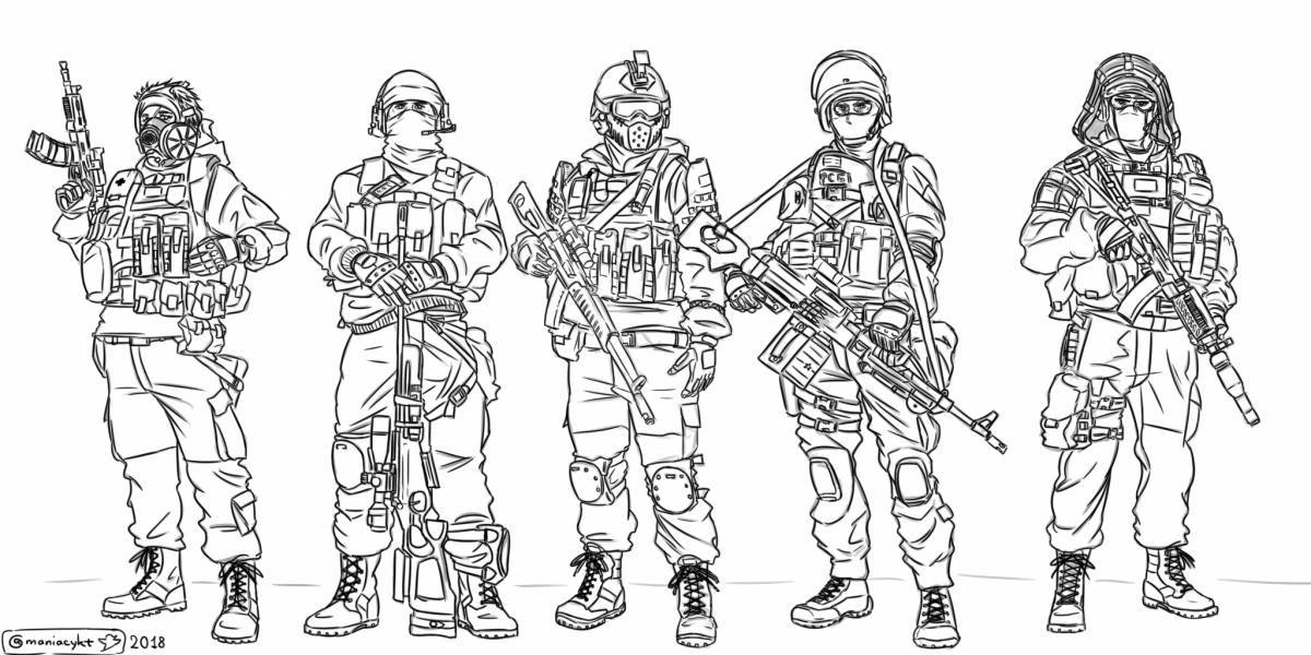Special forces colorful coloring page