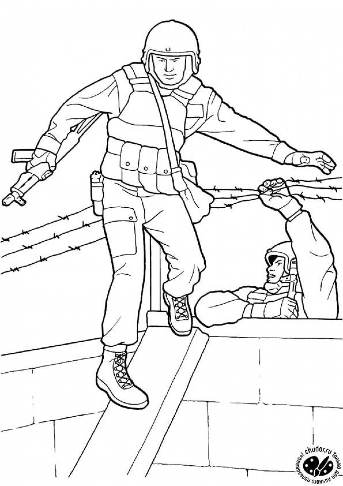 Special forces bright coloring page