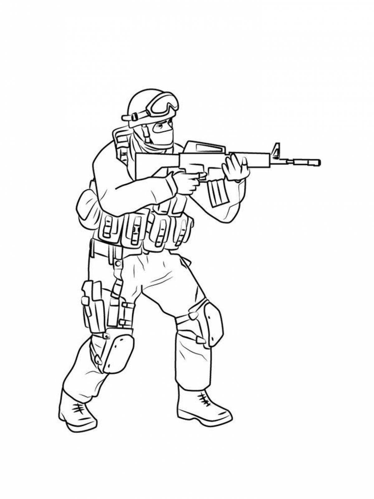 Impressive special forces coloring page