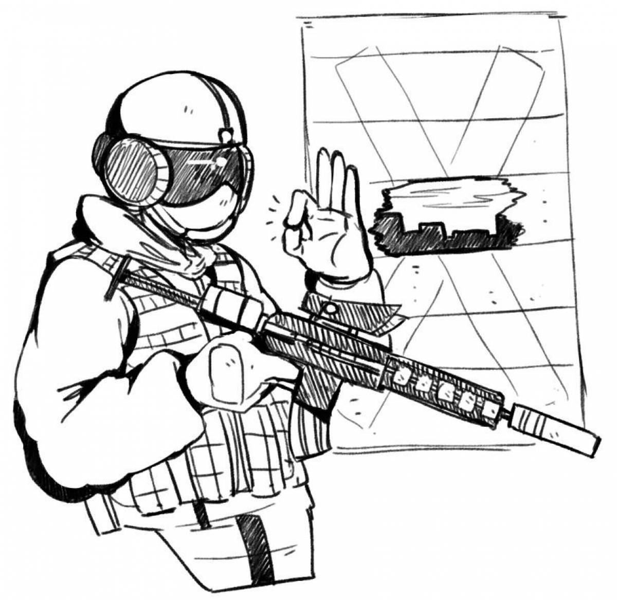 Attractive special forces coloring page
